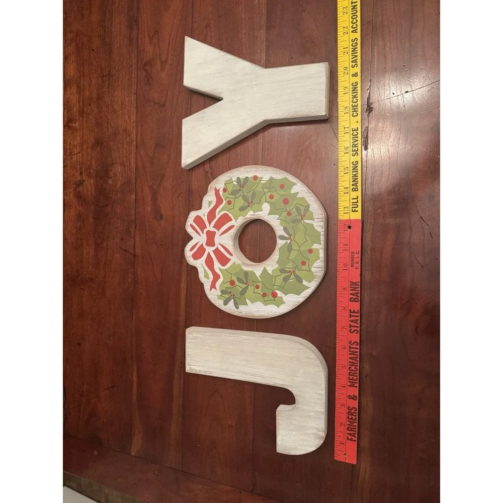 Burton & Burton‎ Wood J-O-Y Christmas Holiday Sign